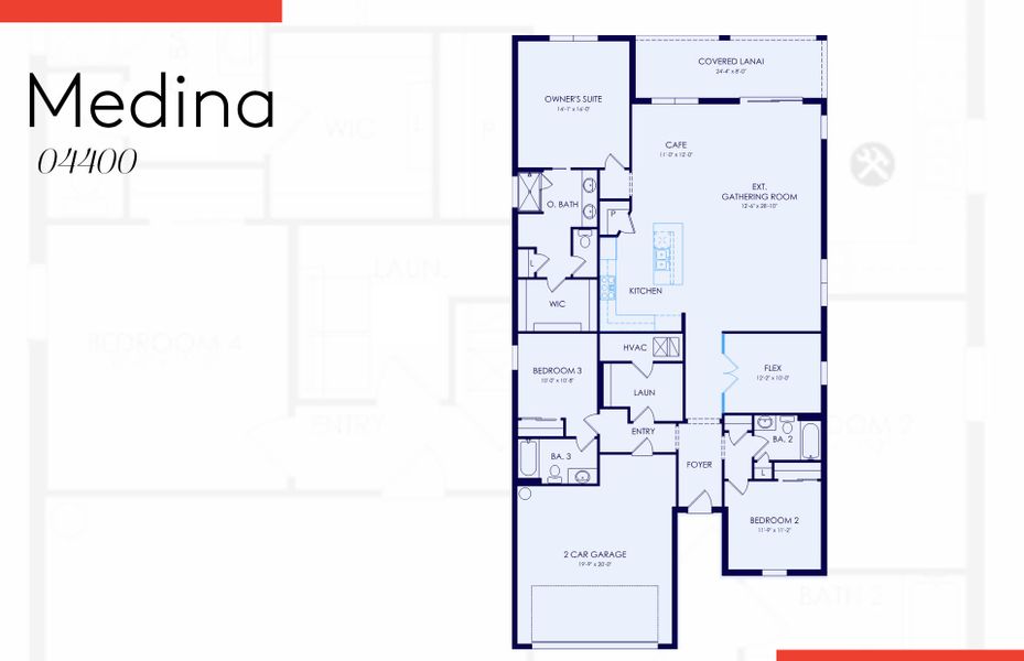 2D floor plan layout of this home in The Strand at Cedar Grove, North Port, FL (Image 2). 2D floor plan layout of this home in The Strand at Cedar Grove, North Port, FL (Image 2).