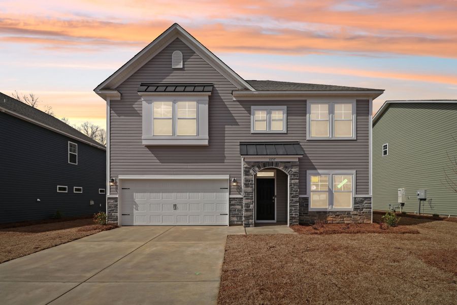 Representative exterior photo of a completed home built from the Porter II by Great Southern Homes in Cottages at Roofs Pond, West Columbia, SC (Image 31).