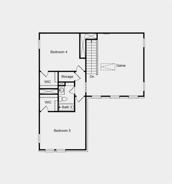 Second Floor Plan - Additional highlights include: washer and dryer included, pop-up ceilings in the primary bedroom and great room, covered back patio, and whole house blinds