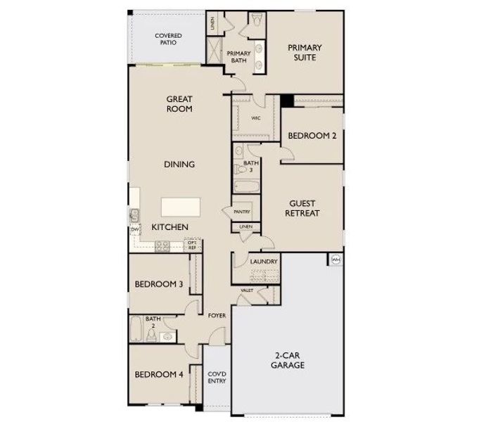 2D floor plan layout of this home in Sunset Farms, Tolleson, AZ (Image 5).