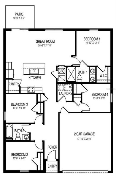 2D floor plan layout of this home in , Port Charlotte, FL (Image 3). 2D floor plan layout of this home in , Port Charlotte, FL (Image 3).