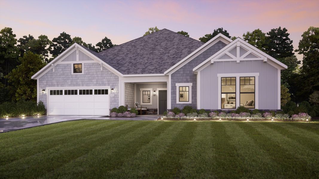 Representative exterior photo of a completed home built from the Provenance by Epcon Communities in The Courtyards at Post Road, Cumming, GA (Image 24). Representative exterior photo of a completed home built from the Provenance by Epcon Communities in The Courtyards at Post Road, Cumming, GA (Image 24).