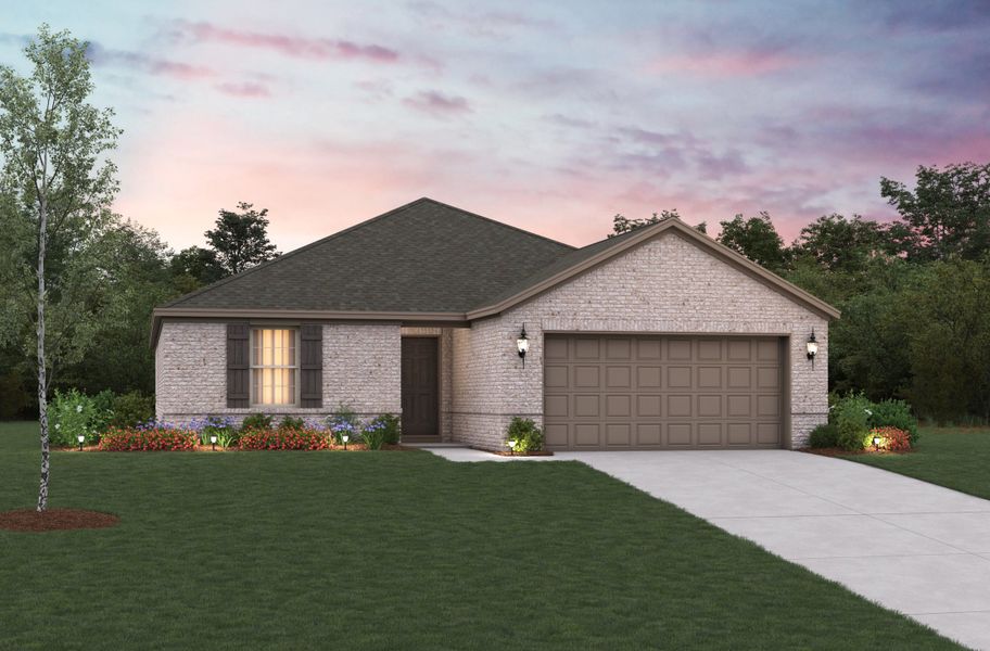 Representative exterior photo of a completed home built from the Brooks by Beazer Homes in Whitewing Trails: Meadows 50', Princeton, TX (Image 1). Representative exterior photo of a completed home built from the Brooks by Beazer Homes in Whitewing Trails: Meadows 50', Princeton, TX (Image 1).