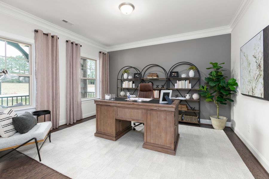 Representative furnished interior of a home built from the Hanover Lux by Keystone Homes NC in Weybridge, Burlington (Image 13).