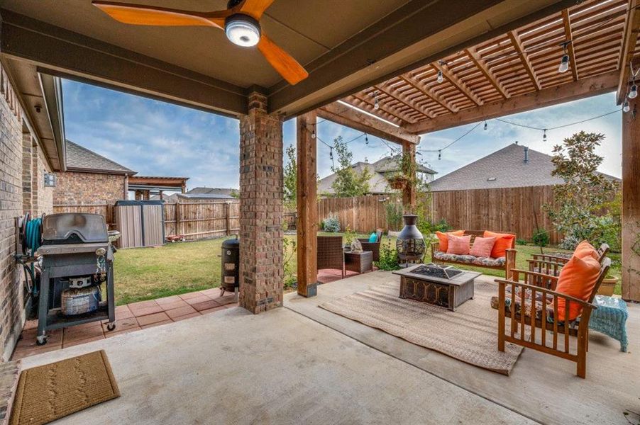 Exterior details and patio area of a home in , Aubrey (Image 3). Exterior details and patio area of a home in , Aubrey (Image 3).