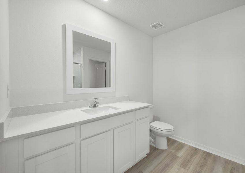 Spacious vanity in the master bathroom