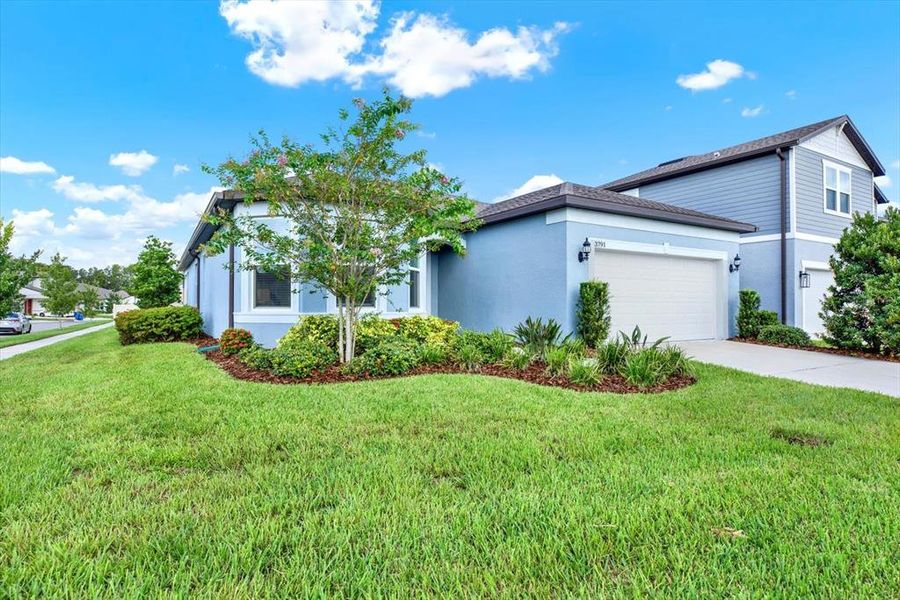 Front exterior of a new home in , Land O' Lakes, FL, highlighting curb appeal (Image 22).