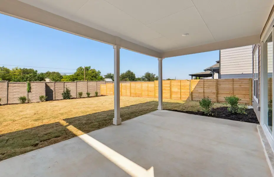 Exterior details and patio area of a home in Horizon Lake, Leander (Image 3). Exterior details and patio area of a home in Horizon Lake, Leander (Image 3).