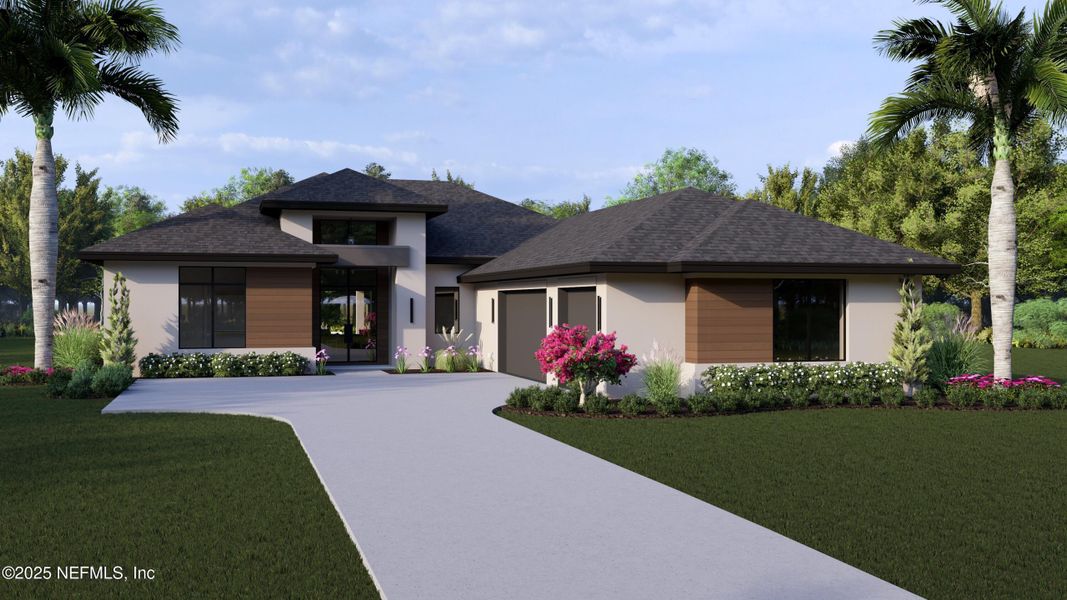Front exterior of a new home in , St. Augustine, FL, highlighting curb appeal (Image 1).