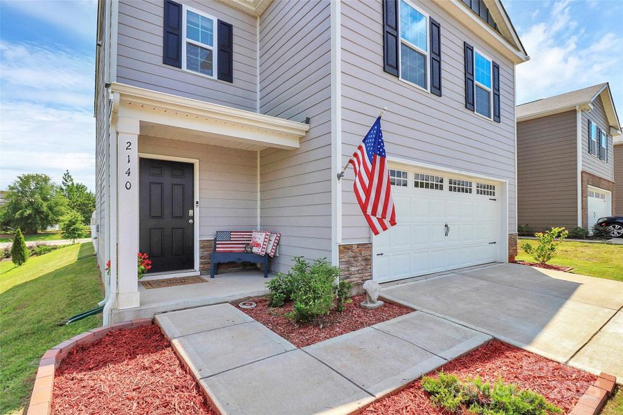 Front exterior of a new home in Abrial Ridge, York, SC, highlighting curb appeal (Image 24).