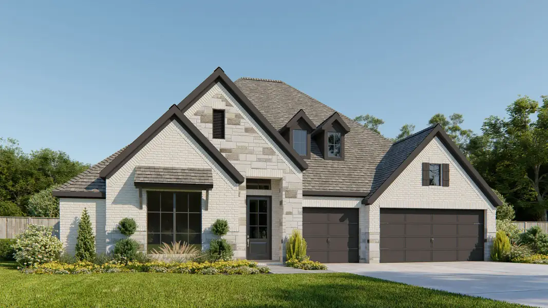 Representative exterior photo of a completed home built from the 3295W by Perry Homes in Parten, Austin, TX (Image 2).