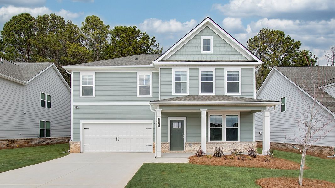 Representative exterior photo of a completed home built from the Jordan by DRB Homes in Cooper Park, McDonough, GA (Image 17).