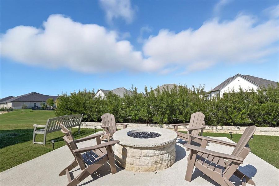 View of patio / terrace featuring a fire pit