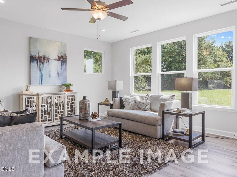 Furnished interior view inside a new home in Retreat at North Main, Lillington (Image 6). Furnished interior view inside a new home in Retreat at North Main, Lillington (Image 6).