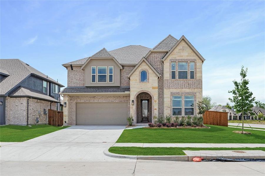 Front exterior of a new home in Liberty, Melissa, TX, highlighting curb appeal (Image 2). Front exterior of a new home in Liberty, Melissa, TX, highlighting curb appeal (Image 2).