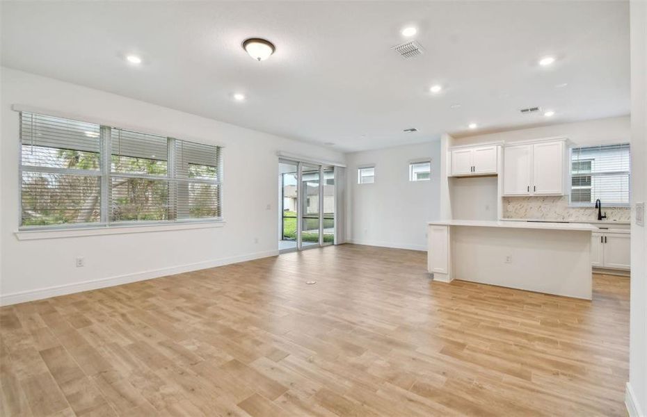 Open Concept Gathering Room to Kitchen