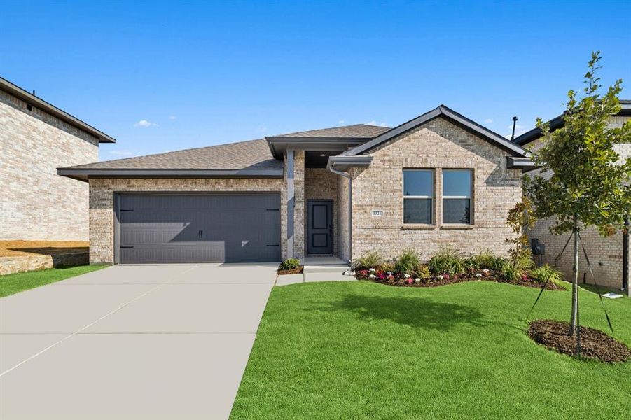 Front exterior of a new home in Aspire at Noble Ridge, Howe, TX, highlighting curb appeal (Image 23). Front exterior of a new home in Aspire at Noble Ridge, Howe, TX, highlighting curb appeal (Image 23).