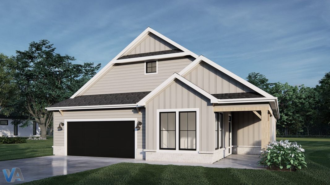 Representative exterior photo of a completed home built from the Verona by Perfection Builders in The Courtyards at Cornerstone, Andover, KS (Image 9).