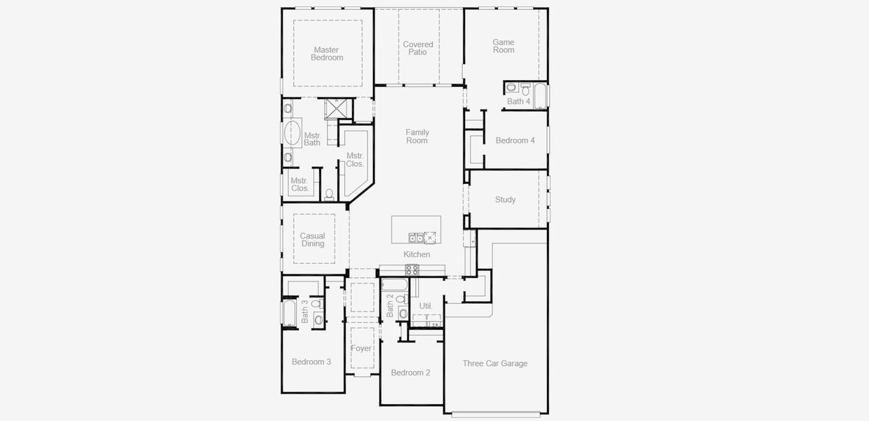 2D floor plan layout for the Hideaway by Coventry Homes in Lariat, Liberty Hill, TX (Image 3).