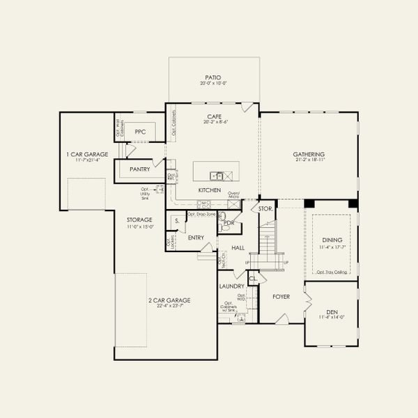 2D floor plan layout for the Barrington by John Wieland in Blume Estates, Harrisburg, NC (Image 11). 2D floor plan layout for the Barrington by John Wieland in Blume Estates, Harrisburg, NC (Image 11).