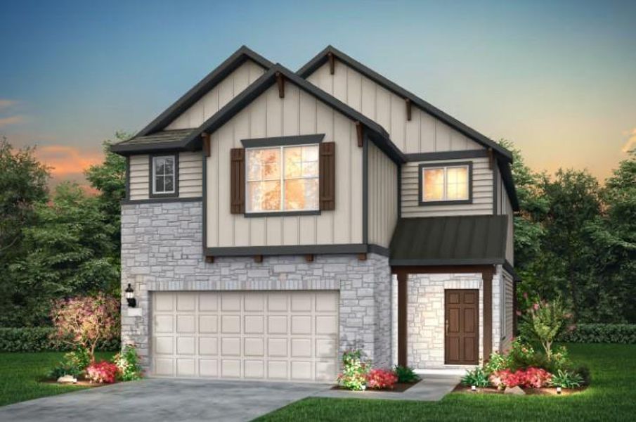 Pulte Homes, Sienna elevation Q, rendering