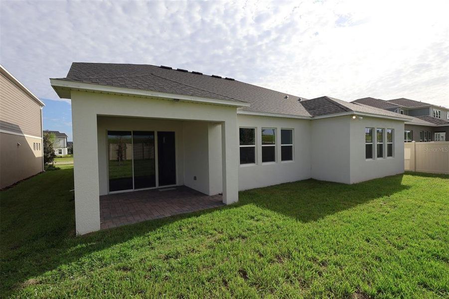 Exterior details and patio area of a home in Emerson Pointe, Apopka (Image 1). Exterior details and patio area of a home in Emerson Pointe, Apopka (Image 1).