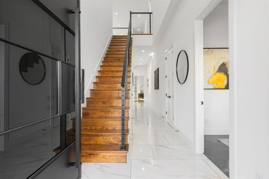 Grand entrance with soaring ceilings. Grand entrance with soaring ceilings.