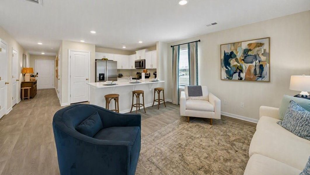 Furnished interior view inside a new home in Hunter's Branch Townhomes, Hopkins (Image 6).
