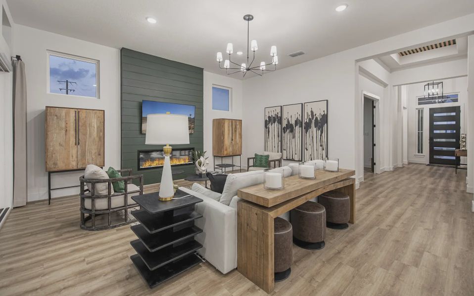 Representative furnished interior of a home built from the Adelaide by Chesmar Homes in Mesa Western, Cibolo (Image 4).