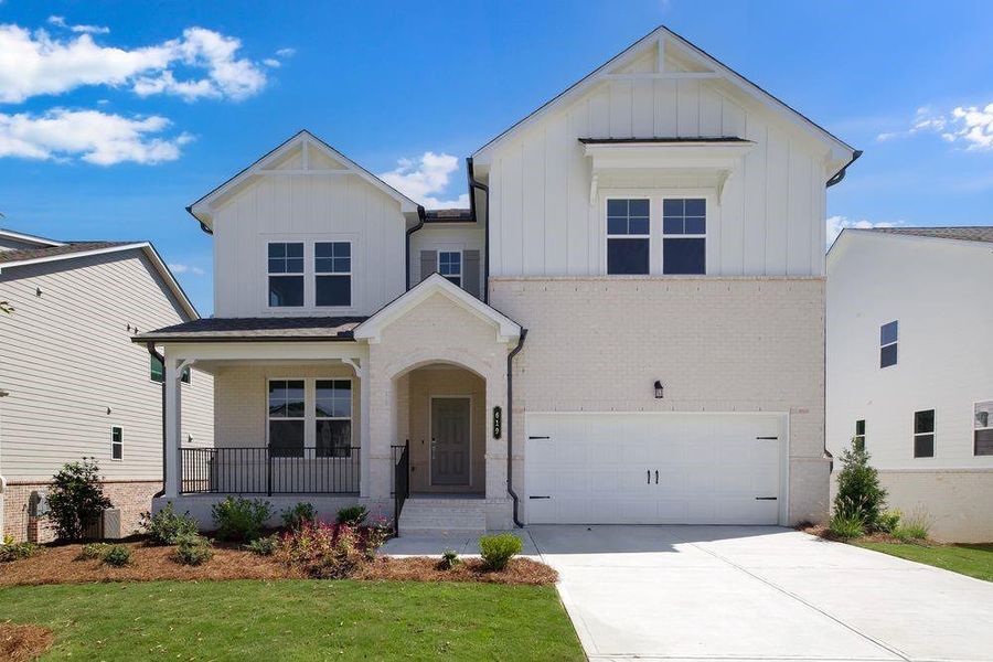 Front exterior of a new home in Bailey Fence, Dacula, GA, highlighting curb appeal (Image 22).