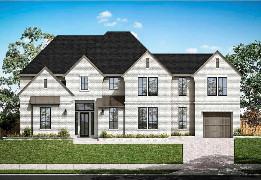 Front exterior of a new home in , Missouri City, TX, highlighting curb appeal (Image 1).