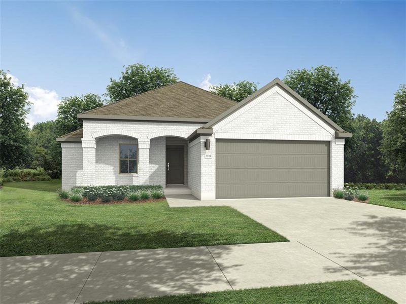 Front exterior of a new home in Eastridge, McKinney, TX, highlighting curb appeal (Image 1). Front exterior of a new home in Eastridge, McKinney, TX, highlighting curb appeal (Image 1).