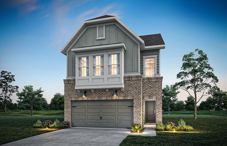 Front exterior of a new home in Adler Springs, Powder Springs, GA, highlighting curb appeal (Image 11).