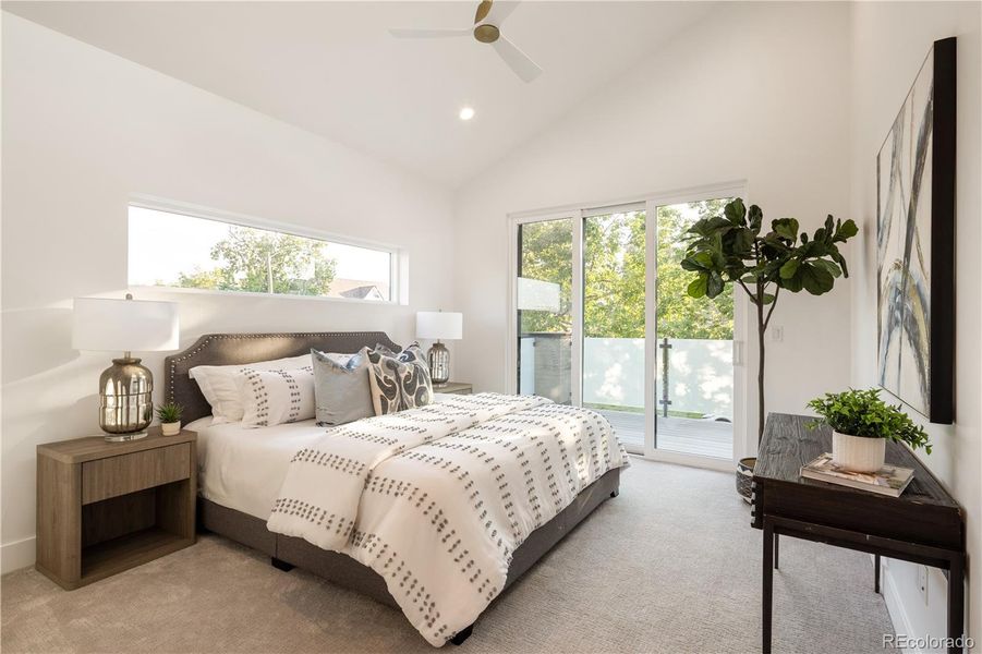 Primary Bedroom with Vaulted Ceilings