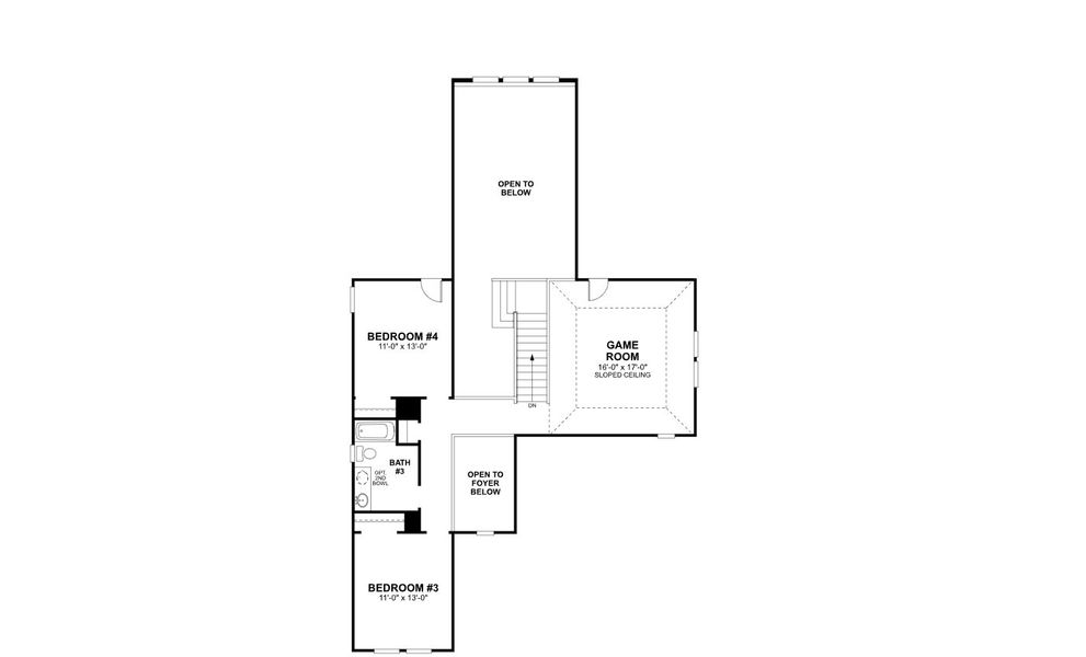 2D floor plan layout of this home in Lily Creek at Sutton Fields, Aubrey, TX (Image 5).