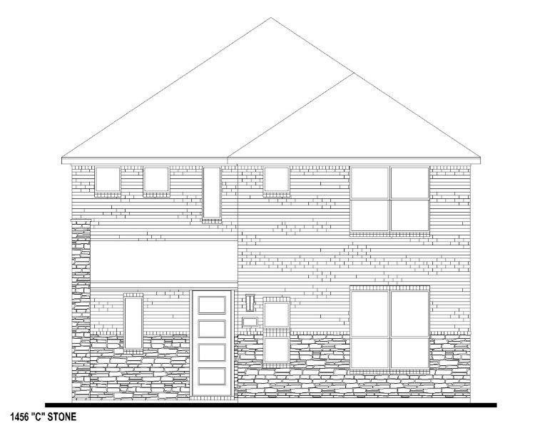 Plan 1456 Elevation C w/ Stone