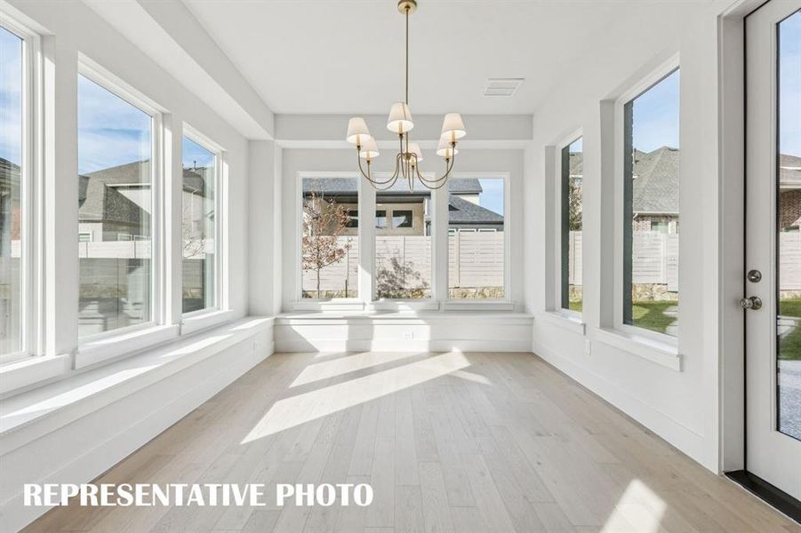 Whether its grand dinner parties or cozy family meals, this elegant dining room fits any occasion.  REPRESENTATIVE PHOTO