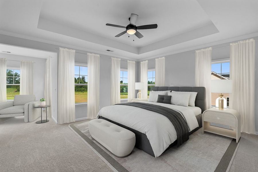 Representative furnished interior of a home built from the Keowee - Vanguard Collection by Mungo Homes in Hanes Lake, Winston-Salem (Image 5).