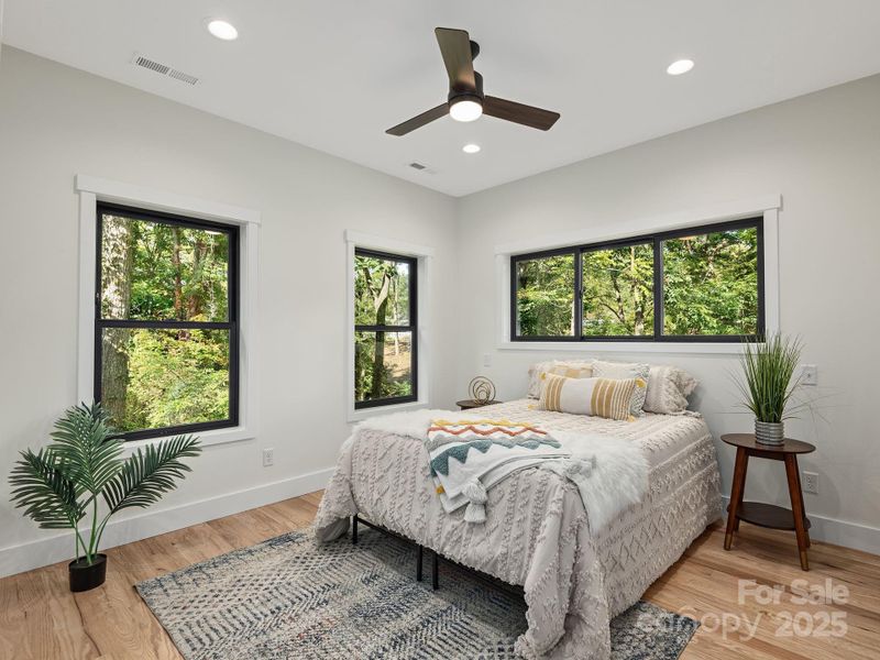 Thoughtfully finished guest bedroom