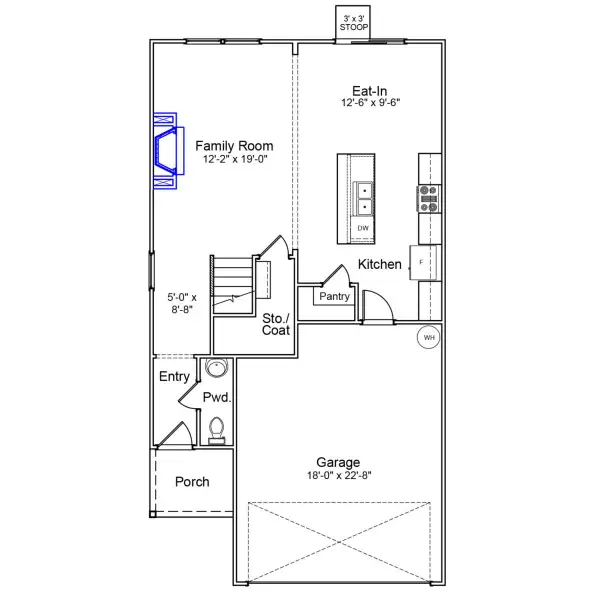 2D floor plan layout of this home in Killians Crossing, Blythewood, SC (Image 3).