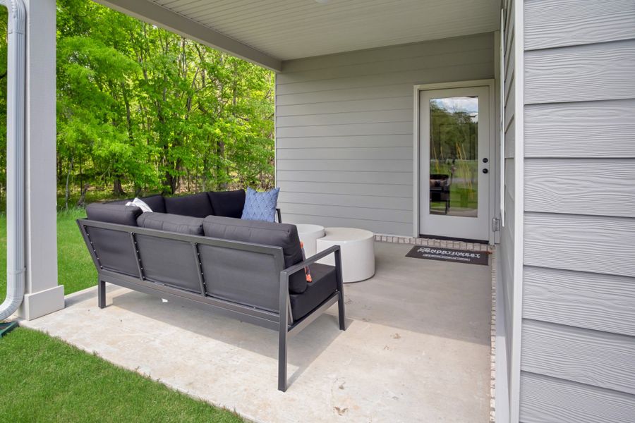 Exterior details and patio area of a home in The Oaks, Clarksville (Image 2). Exterior details and patio area of a home in The Oaks, Clarksville (Image 2).