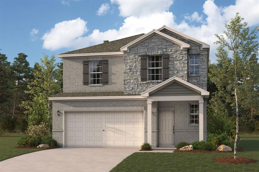 Front exterior of a new home in , Magnolia, TX, highlighting curb appeal (Image 1). Front exterior of a new home in , Magnolia, TX, highlighting curb appeal (Image 1).