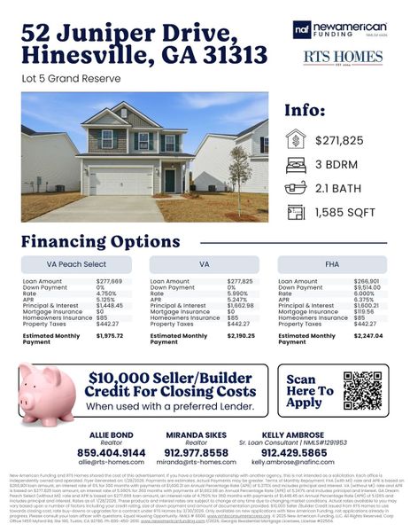 2D floor plan layout of this home in Grand Reserve, Hinesville, GA (Image 19).