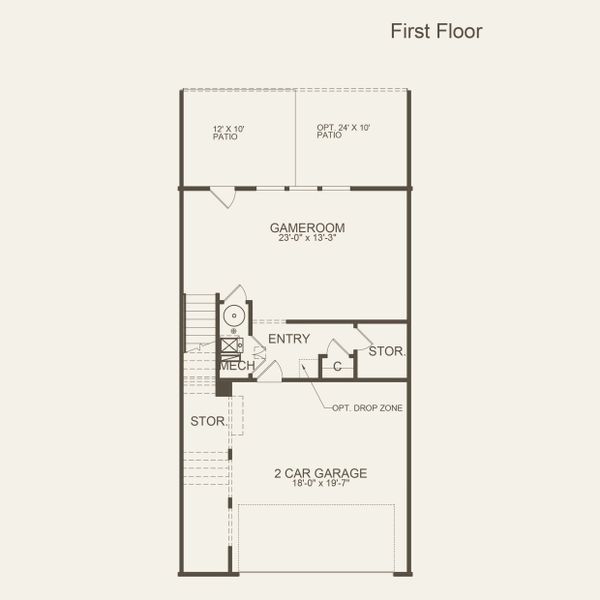 2D floor plan layout for the Hutton by Pulte Homes in Altus at The Quarter, Atlanta, GA (Image 36).