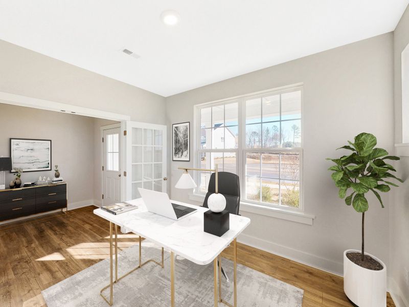 Furnished interior view inside a new home in Friendship Village: Friendship Village Single-Family, Apex (Image 6).