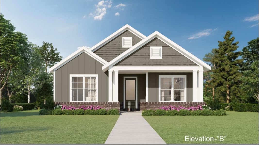 Front exterior of a new home in Lockwood, Collierville, TN, highlighting curb appeal (Image 1). Front exterior of a new home in Lockwood, Collierville, TN, highlighting curb appeal (Image 1).