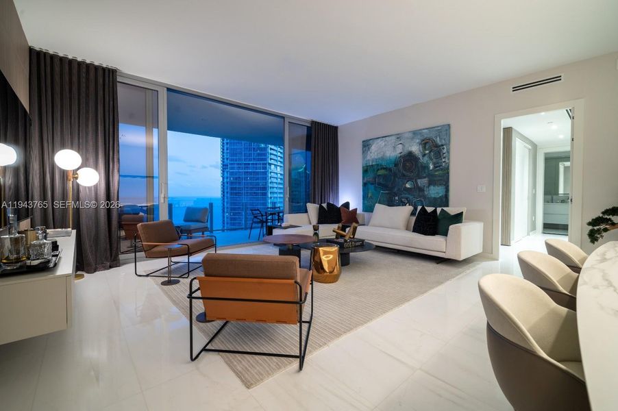 Furnished interior view inside a new home in , Miami (Image 7).