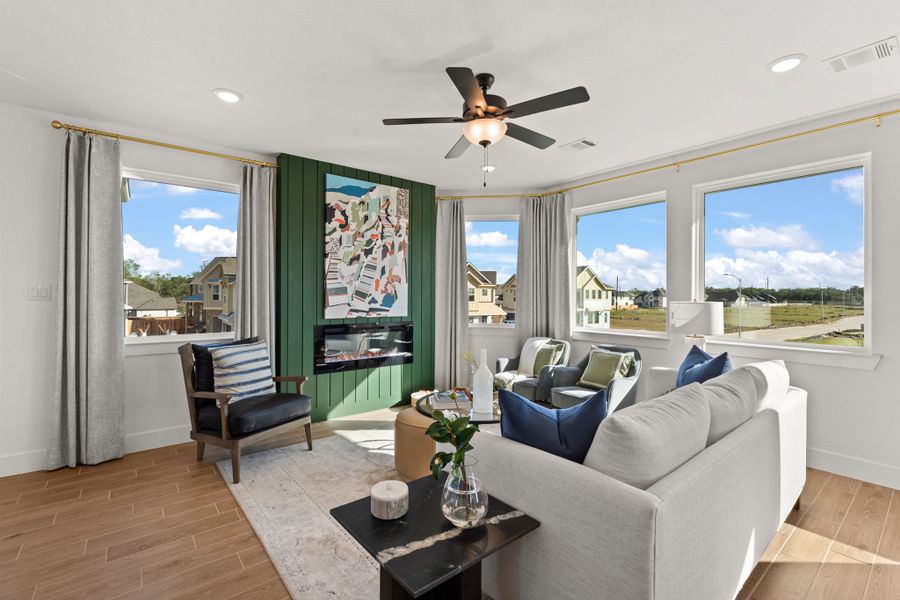 Representative furnished interior of a home built from the Oakdale – Courtyard Collection by Chesmar Homes in Jordan Ranch, Pattison (Image 8). Representative furnished interior of a home built from the Oakdale – Courtyard Collection by Chesmar Homes in Jordan Ranch, Pattison (Image 8).