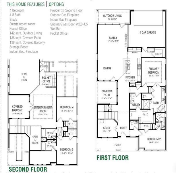 2D floor plan layout of this home in The Grove Frisco, Frisco, TX (Image 6).