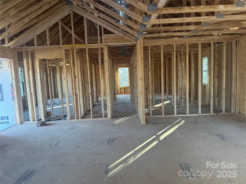 Vaulted living room - open to kitchen
